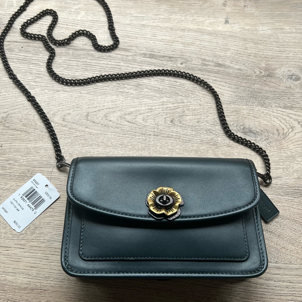Coach Pine Green Leather Crossbody Bag